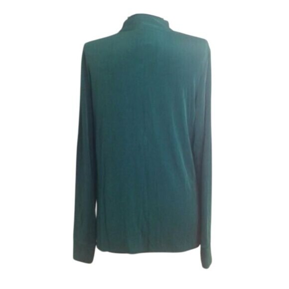 Citiknits S Jacket Teal Long Sleeve Mandarin Collar Button Up Slinky Travel Knit - Picture 3 of 8